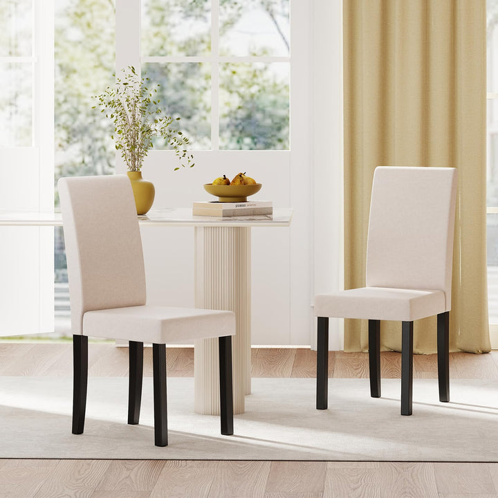 Giantex Upholstered Dining Chair Set of 2/4 Mid Century Modern Fabric Kitchen Chairs with Thick Padded Seat