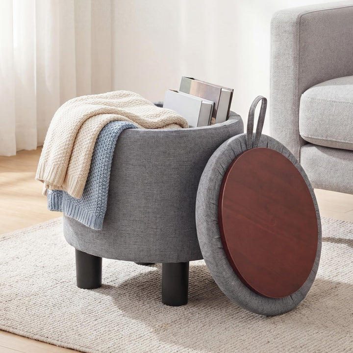 Giantex Round Ottoman with Storage