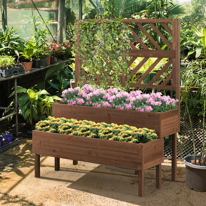 Giantex Raised Garden Bed with Trellis