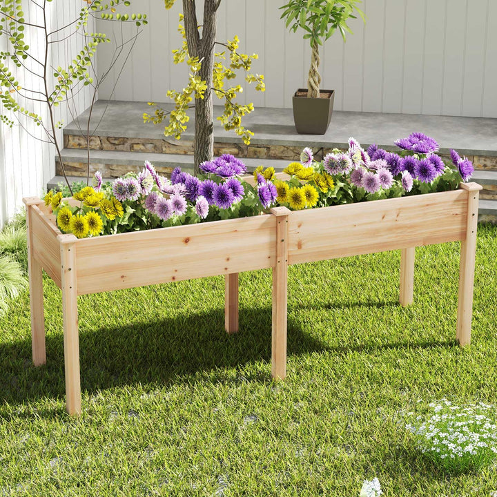 73"x23"x30" Elevated Wood Planter Box with Legs