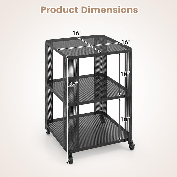 Giantex 3-Tier End Table | Rolling Side Table w/Open Storage Shelves (1/2)