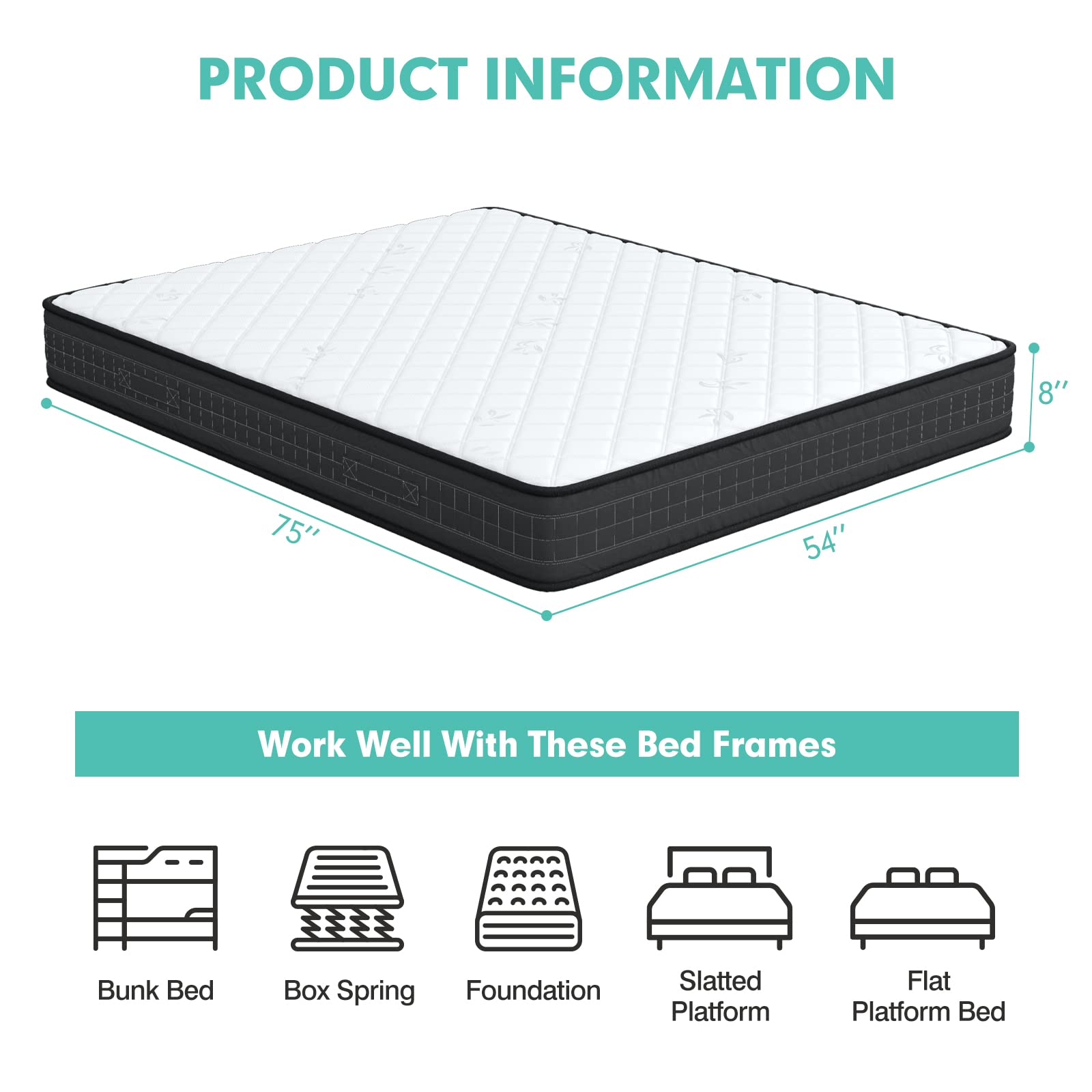 Giantex 8 Inch Mattress, Memory Foam Bed Mattress