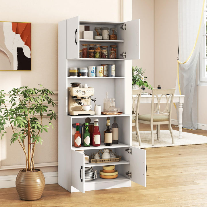 Giantex 66" Kitchen Pantry Cabinet with Charging Station