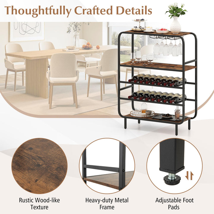 Giantex Industrial Wine Rack Freestanding Floor