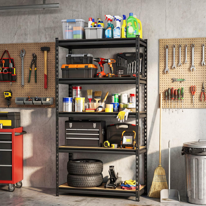 Giantex 5-Tier Metal Storage Shelves Heavy Duty Garage Shelving Units(1/2/3/4,30" W x 12" D x 60" H)