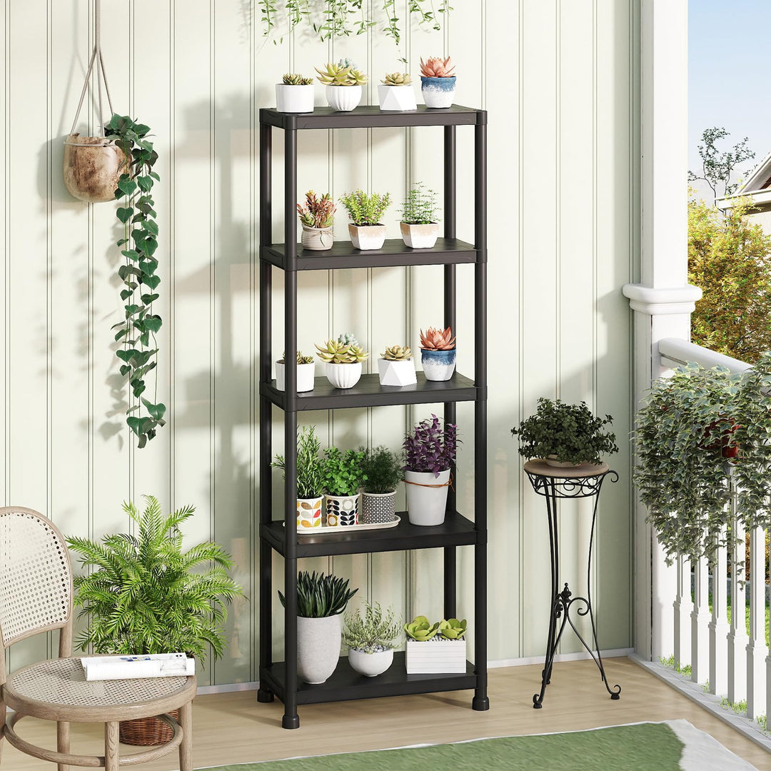 Giantex 5-Tier Heavy-Duty Plastic Storage Shelves (24" x 12.5" x 69")