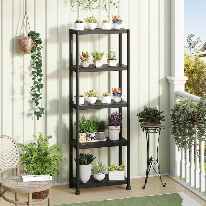 Giantex 5-Tier Heavy-Duty Plastic Storage Shelves (24" x 12.5" x 69")