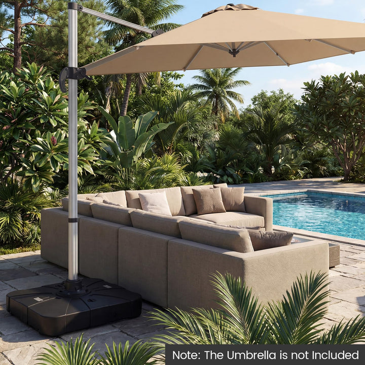 Giantex 285 lbs Cantilever Umbrella Base Sand & Water Fillable