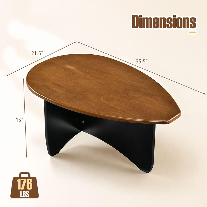 GIANTEX Oval Coffee Table | 35.5" Triangle Coffee table w/T-Shaped Base