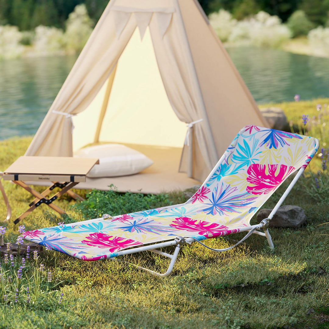 Giantex Patio Lounge Chair with 5-Position Carry Strap & Metal Frame