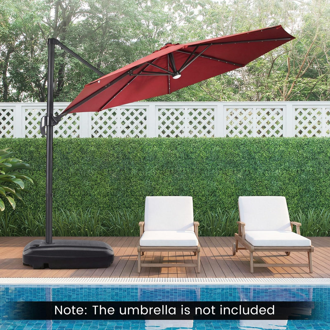 Giantex Fillable Cantilever Umbrella Base with Wheels(225 lbs)