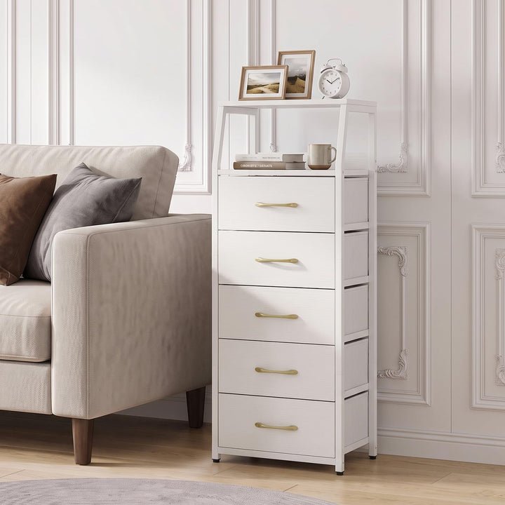GIANTEX Tall Dresser with 5/4 Fabric Drawers (1/2)