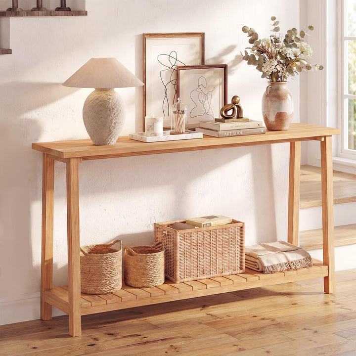 Giantex 71" Solid Wood Console Table(71" x 12" x 31")