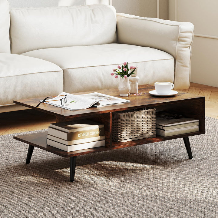 Giantex Coffee Table with Storage for Living Room