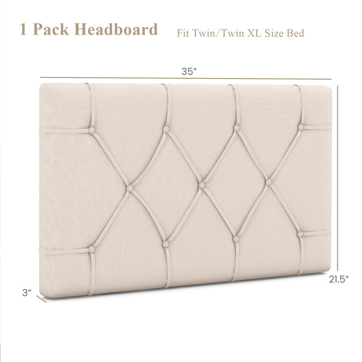 Giantex Upholstered Headboard for Twin/Twin XL Size Bed, Wall Mounted Twin Headboard Only