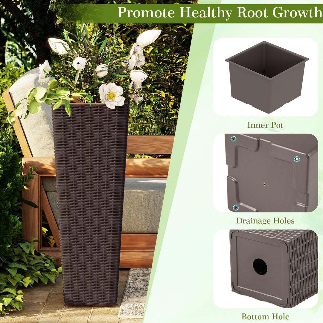 Giantex Set of 2 Planters for Outdoor Plants