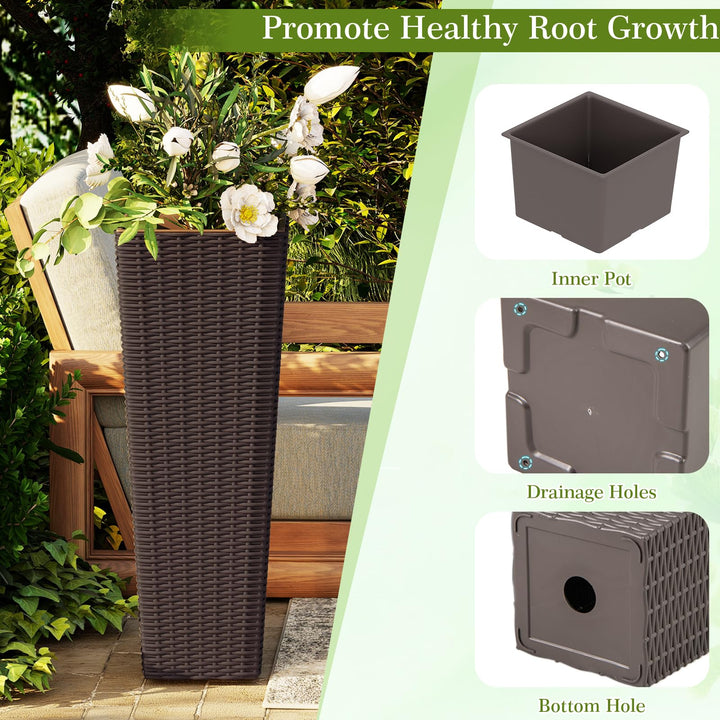 Giantex Set of 2 Planters for Outdoor Plants