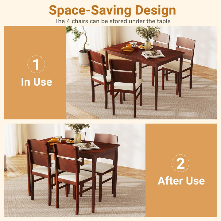 Giantex 5-Piece Dining Table Set for 4