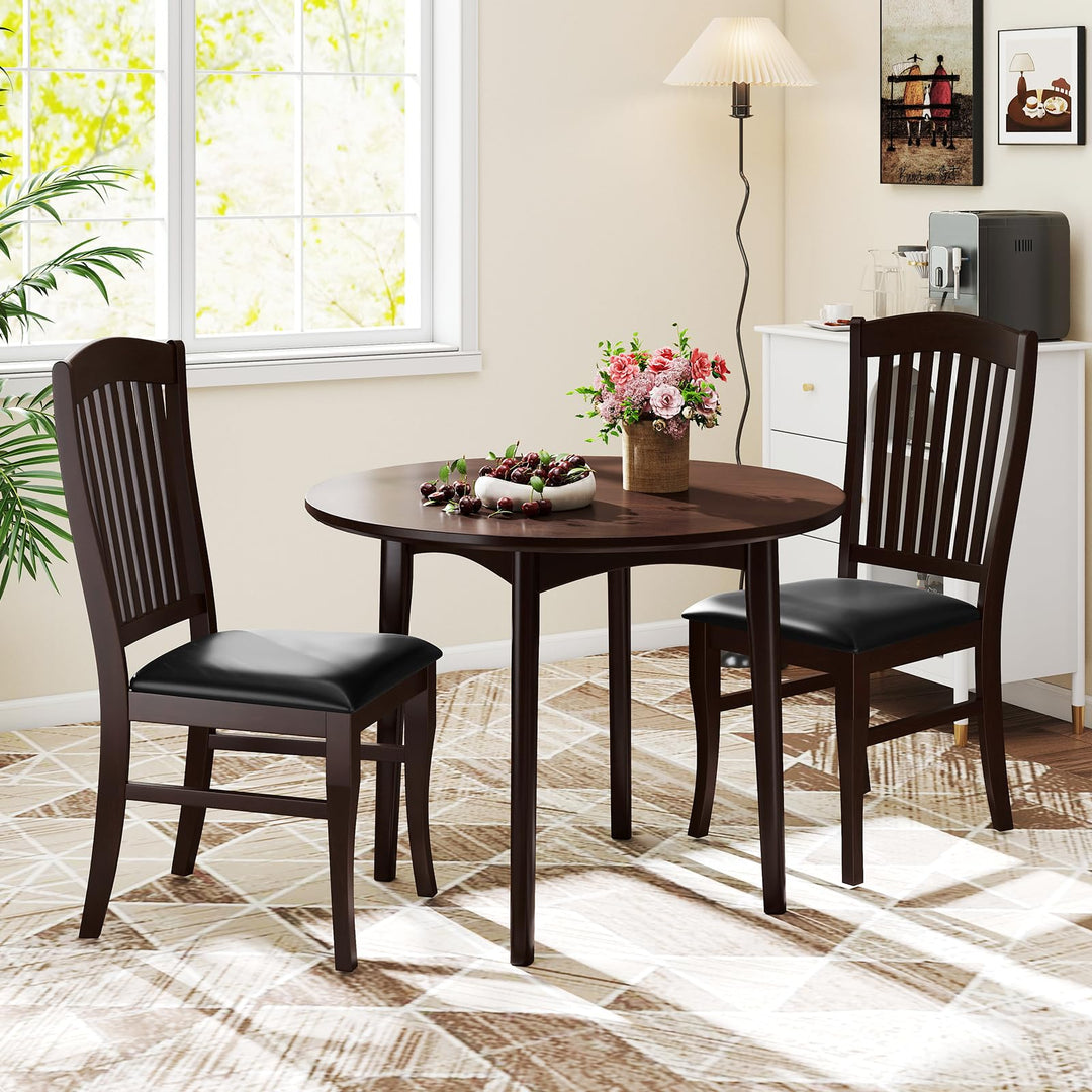 Giantex Set of 2/4 Wooden PU Leather Upholstered Dining Chairs