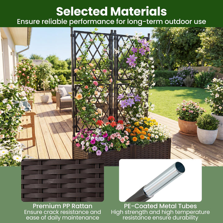 GIANTEX Raised Garden Bed with Trellis for Yard Porch Balcony