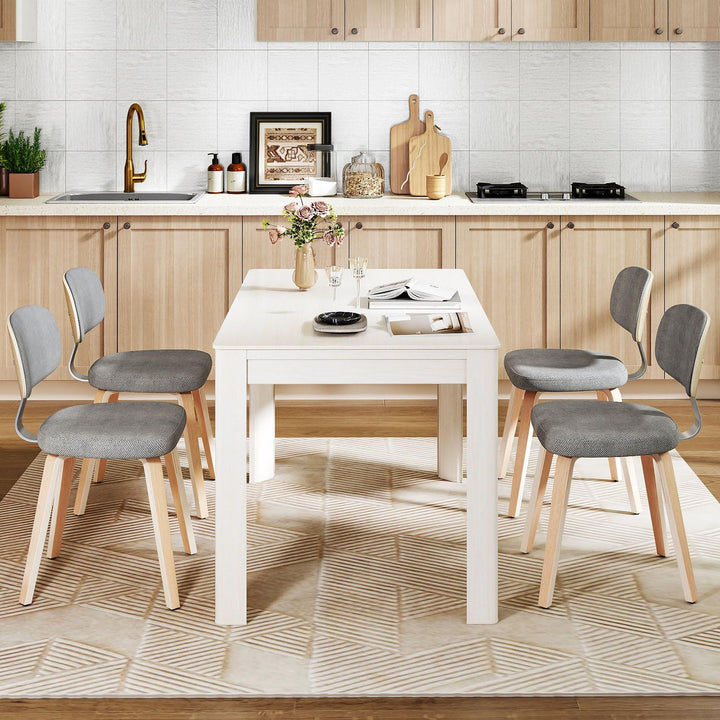 Giantex Wooden Dining Chairs Set of 2/4 Fabric Upholstered Kitchen Chairs