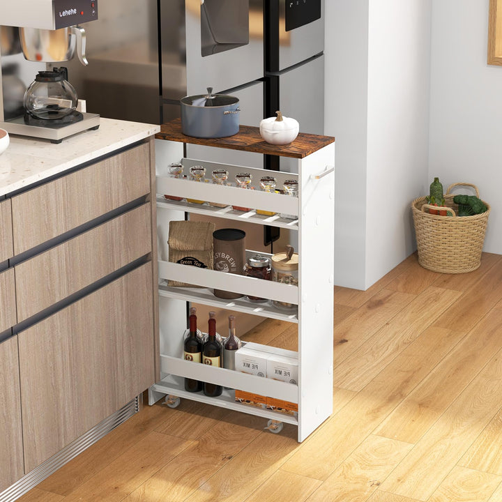 Giantex 4 Tier Rolling Slim Storage Cart