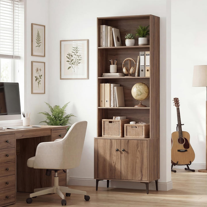 Giantex 68.5" Tall Bookcases and Bookshelves with 2 Doors