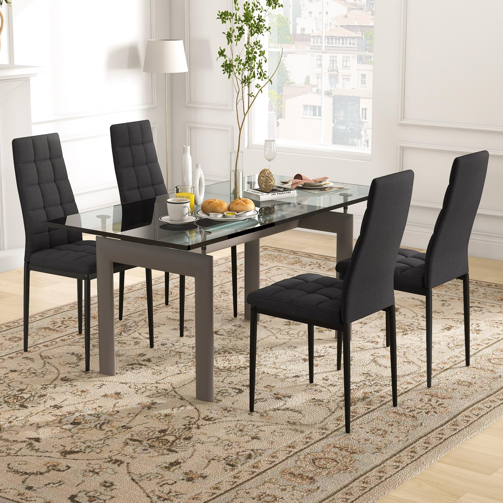 Giantex Dining Chairs Set of 4 Black