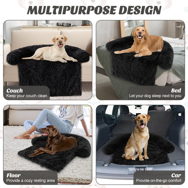 Giantex Calming Dog Bed - Fluffy Plush Pet Bed for Couch, Removable Washable Cover