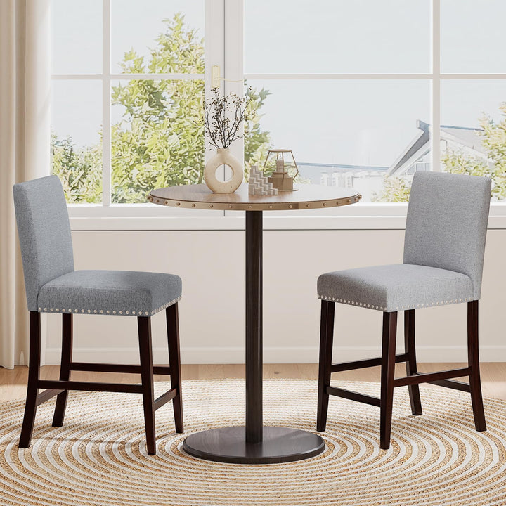 Giantex Modern Bar Stools Set of 2/4 26" Upholstered Counter Height Bar Stools w/Tilt Backrest