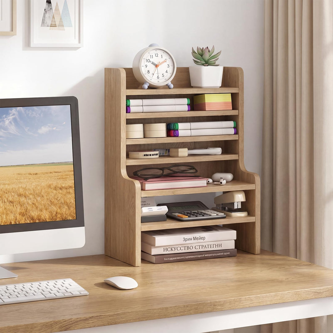 Giantex Desktop Bookshelf | 16.5" Desk Hutch Dorm with Open Cubes