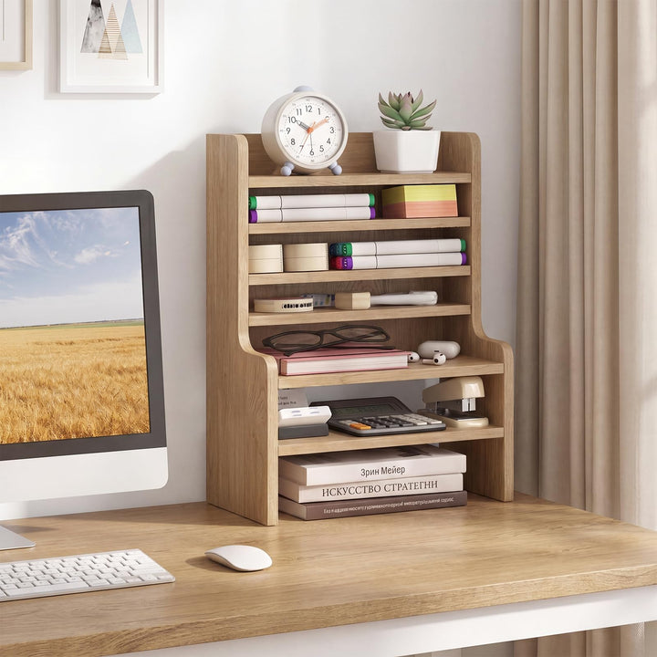 Giantex Desktop Bookshelf | 16.5" Desk Hutch Dorm with Open Cubes