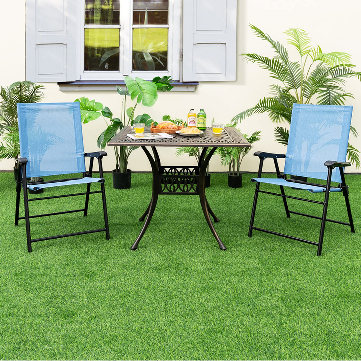 Giantex Patio Chairs Set of 2/4, Folding Patio Chairs for Deck Beach Camping Dining Picnic