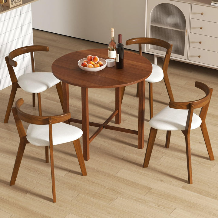 Giantex 35.5” Round Dining Table, Folding Kitchen Table for Small Spaces