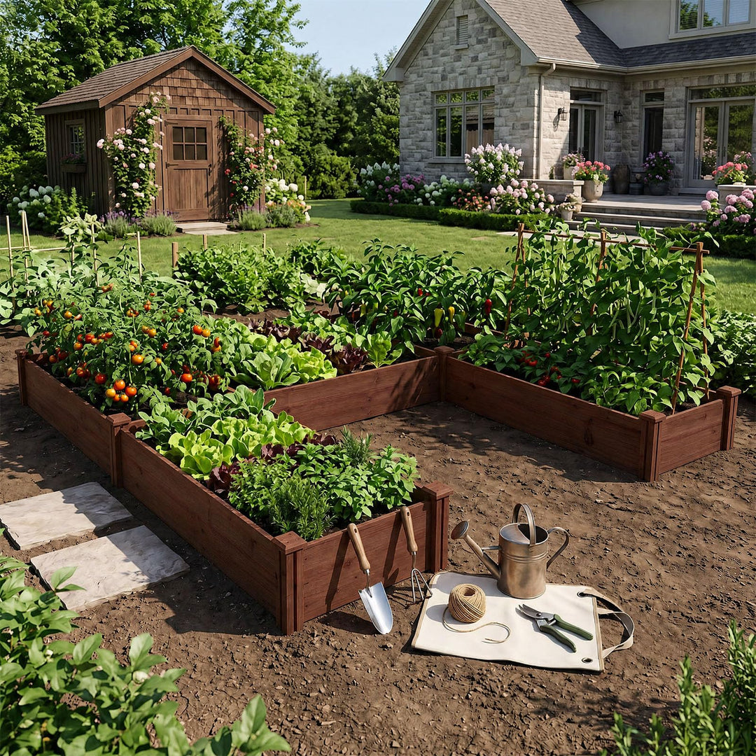 GIANTEX U-Shaped Raised Garden Bed with Open Bottom For Vegetables