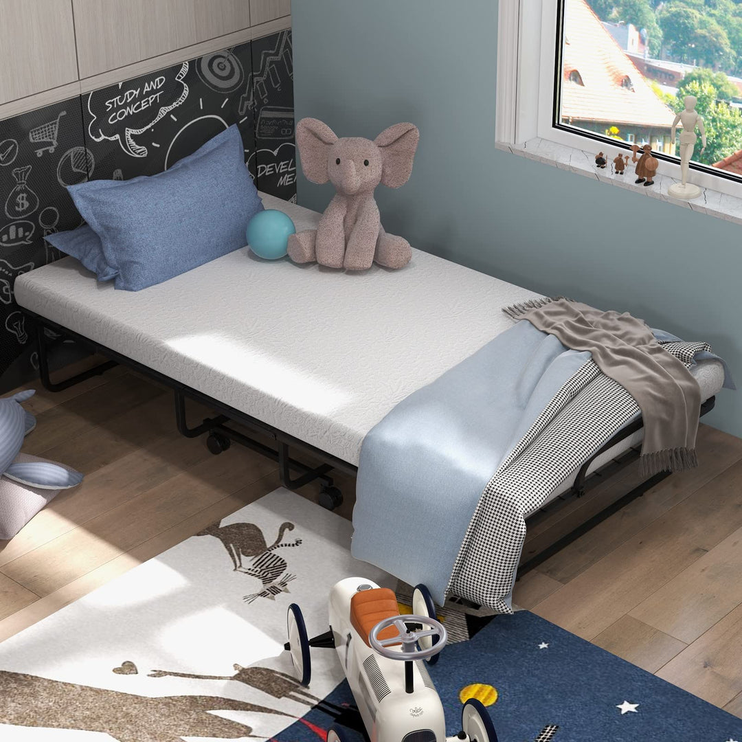 Sturdy and Durable Metal Folding Bed with Mattress