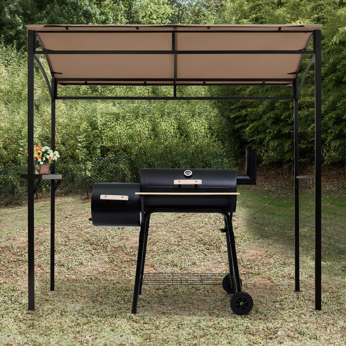 Giantex 7x4.4ft Grill Gazebo, Patio Outdoor Backyard BBQ Canopy Shelter
