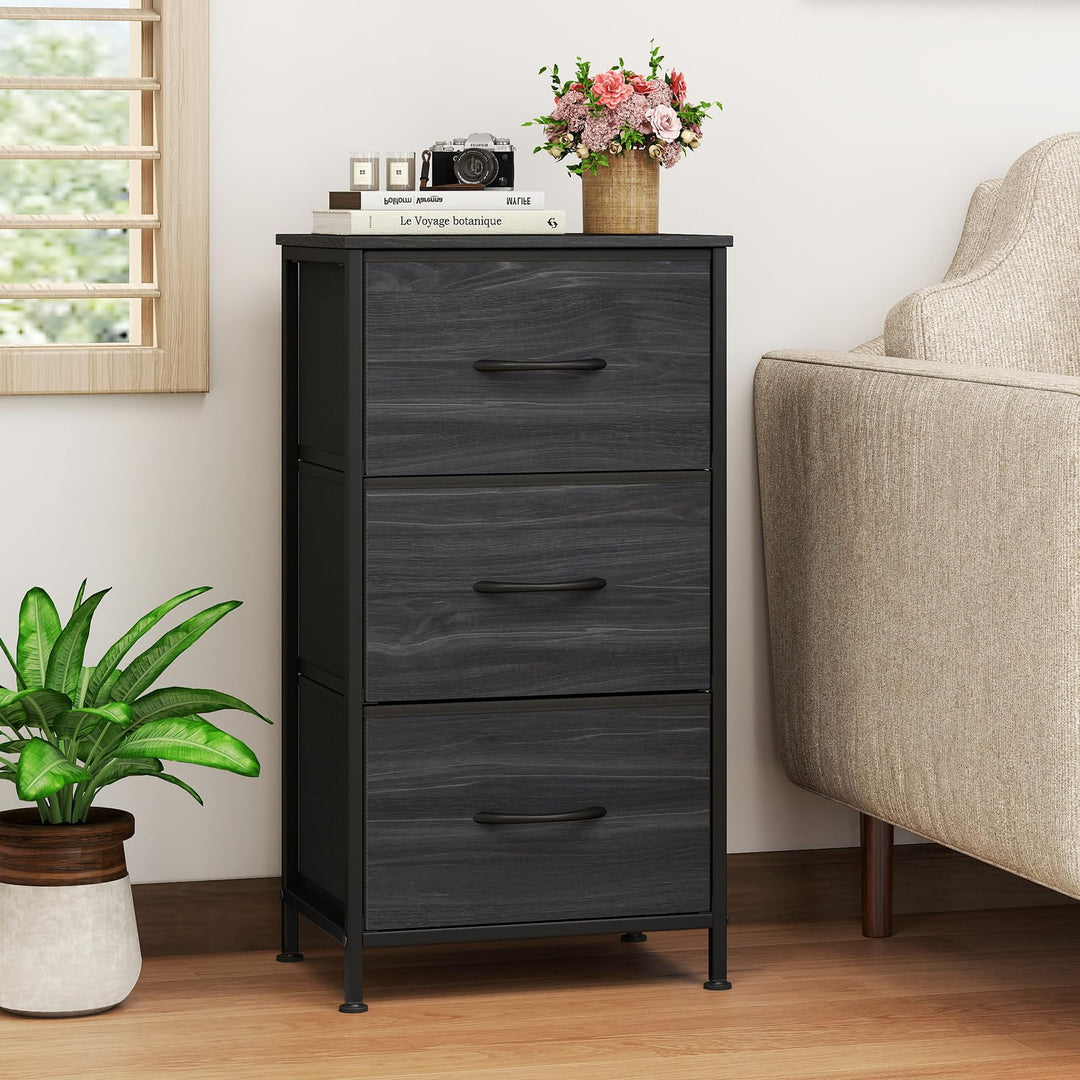 GIANTEX 3/4/5 Drawers Dresser Nightstand with Heavy-Duty Metal Frame