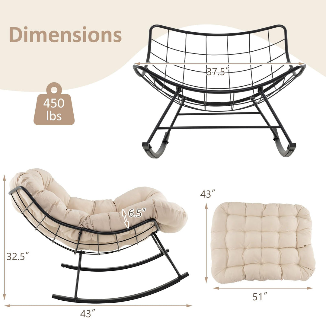 Giantex Indoor Oversized Egg Papasan Chair with Padded Cushion