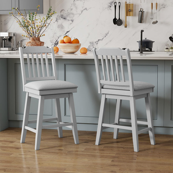 Giantex 25" Modern Bar Stools Set of 2/4 360° Swivel Counter Height Chairs