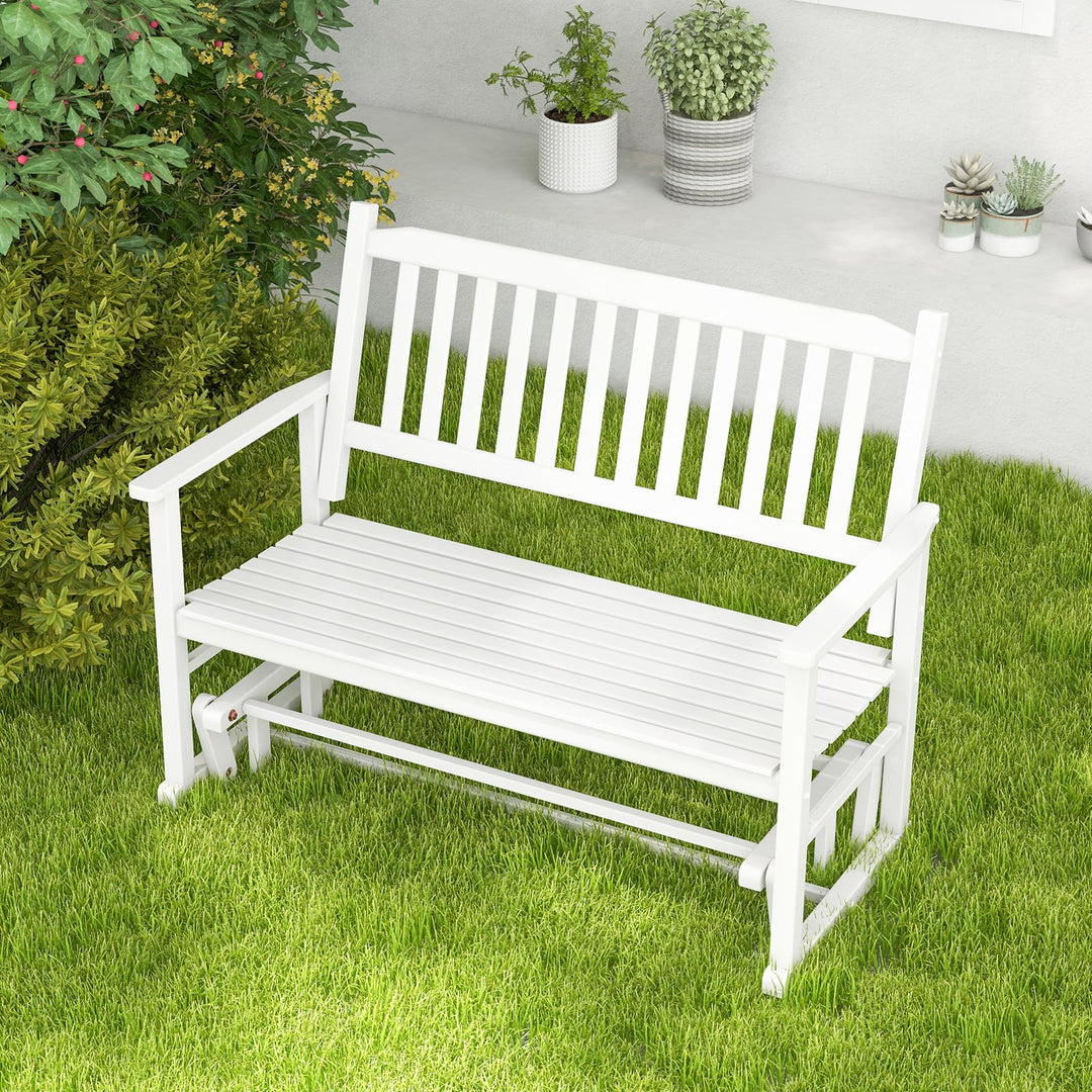 Giantex Outdoor Glider Bench Chair - 2 Person Loveseat