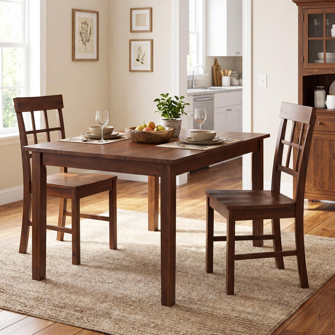 Giantex Armless Wooden Dining Chairs Set of 2/4 with Solid Rubber Wood Frame