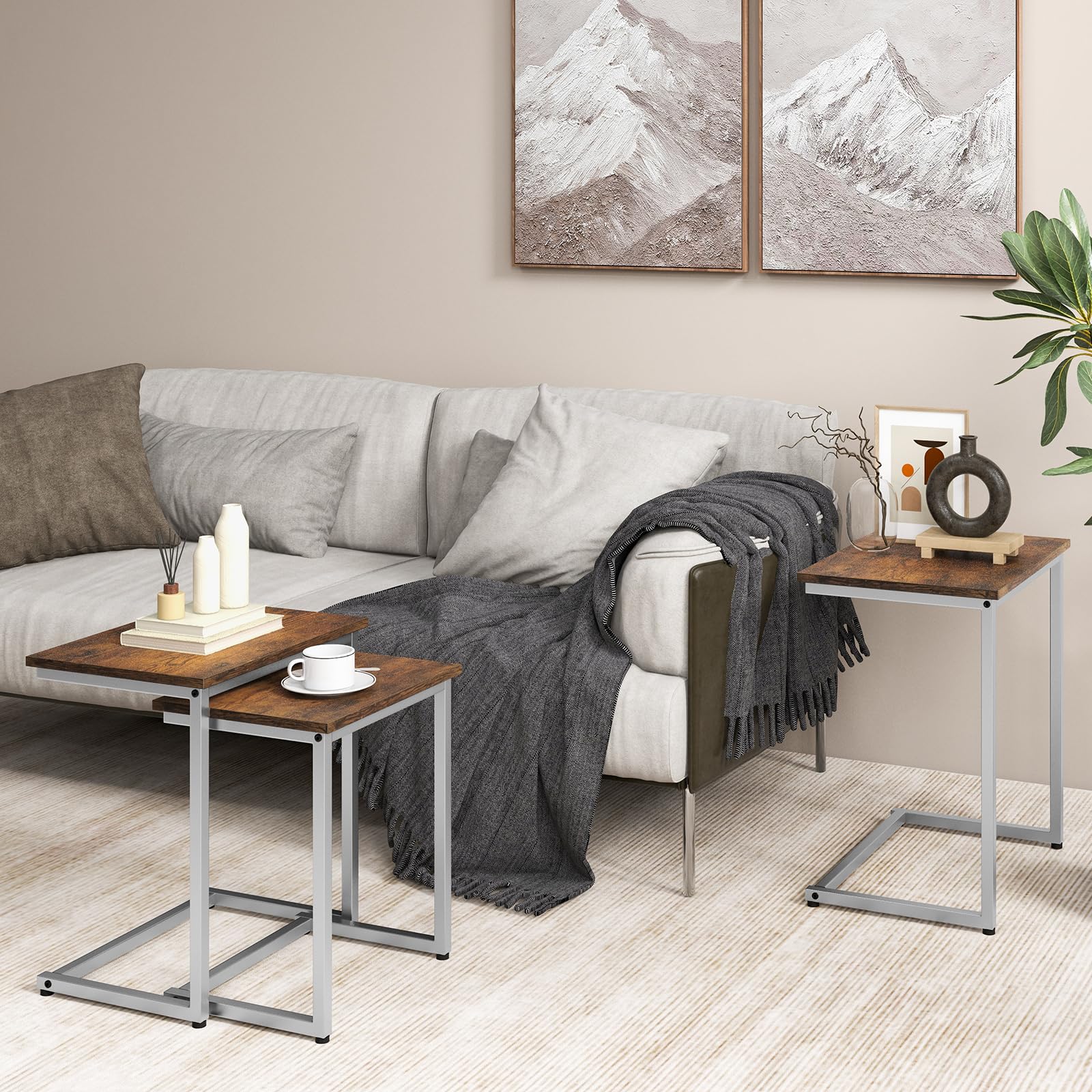 Giantex Nesting Coffee Table Set of 3