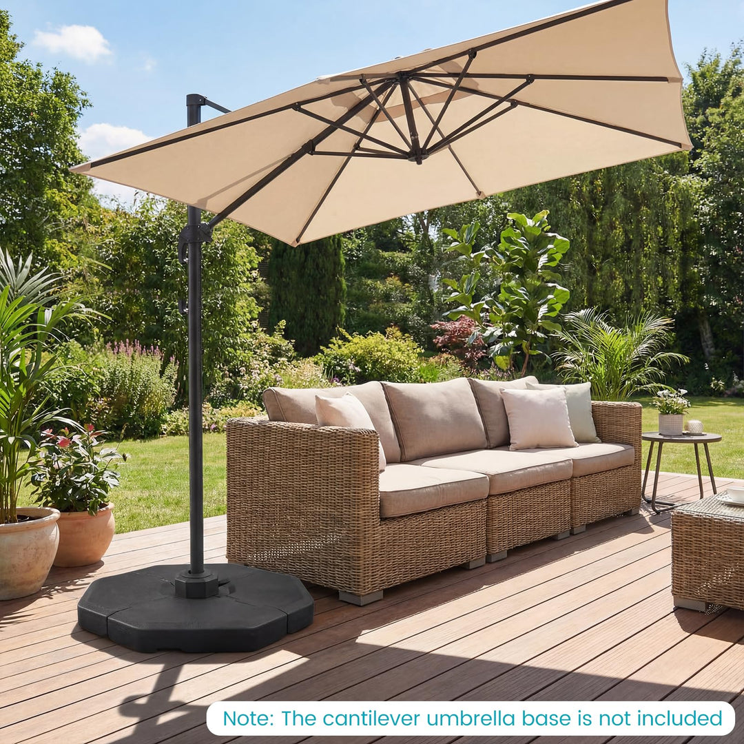 Giantex 4-Piece Fillable Offset Patio Umbrella Base(420 lbs)