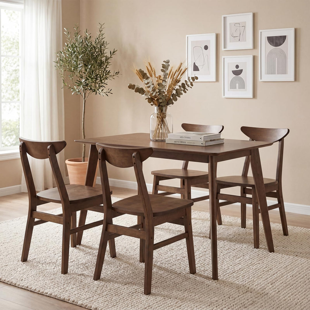 Giantex 5-Piece Mid-Century Modern Kitchen Table and Chairs Set for 4