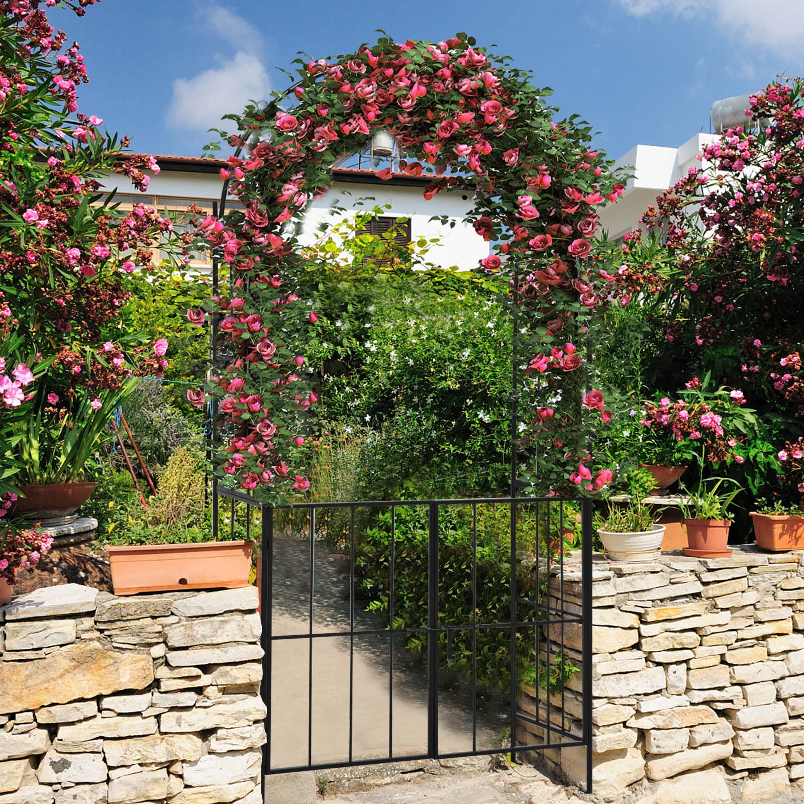 Giantex Garden Arbor Trellis with Door