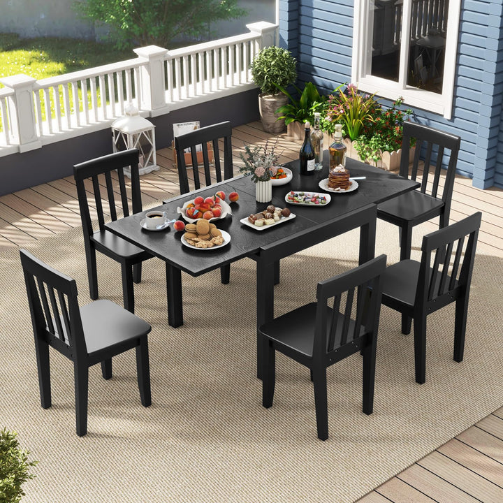 Giantex Expandable Aluminum Dining Table for 4-6 People, 31.5”-63” Extendable Patio Table