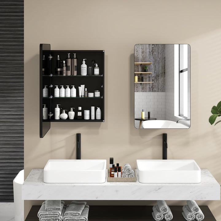 Giantex Medicine Cabinet Mirror, 20x30” Bathroom Cabinet with Beveled Mirror
