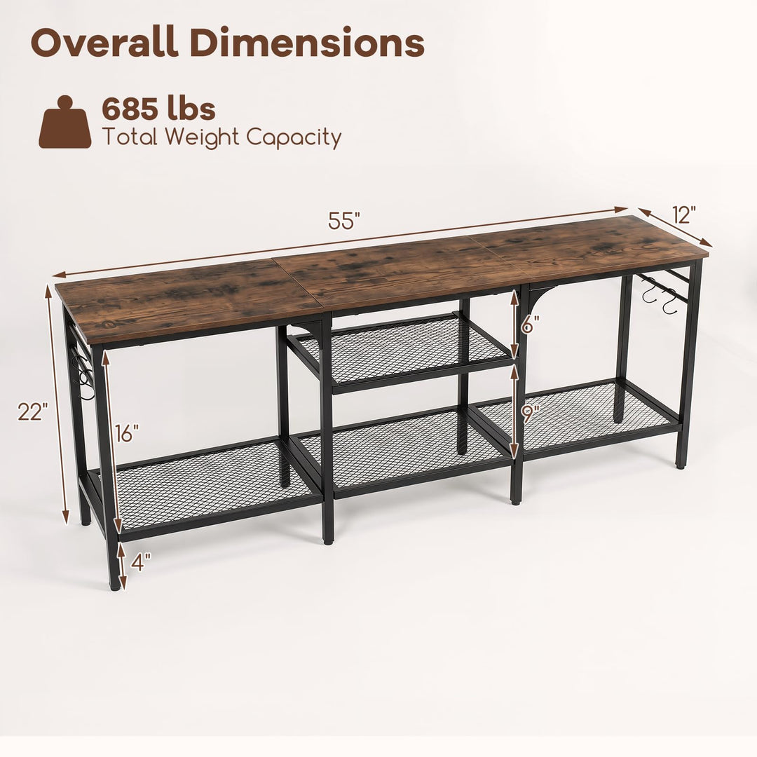 Giantex 3-Tier TV Stand for TVs up to 65 Inch with Open Storage Shelves