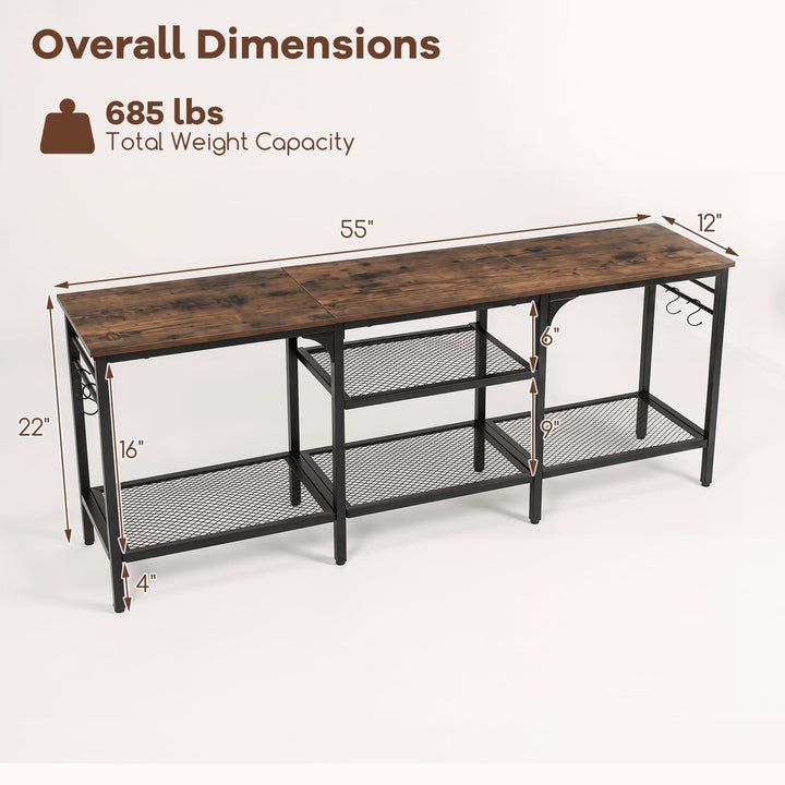 Giantex 3-Tier TV Stand for TVs up to 65 Inch with Open Storage Shelves